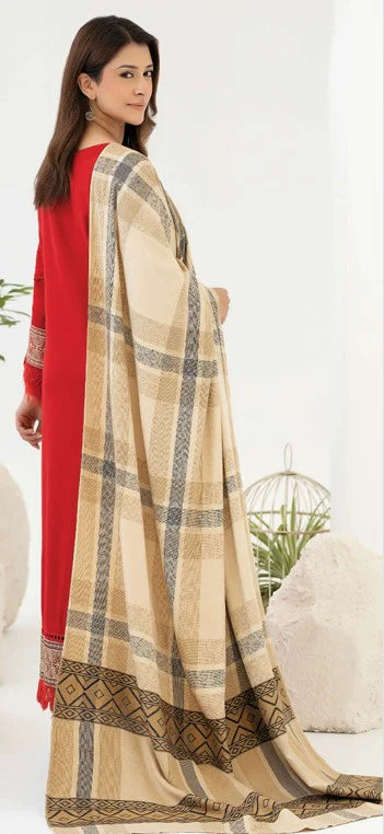 Johra Samama Unsitiched Peach Leather Embroidered 3pc