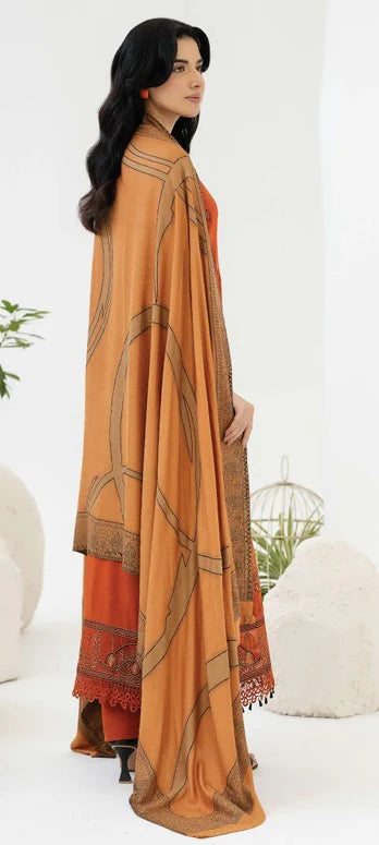 Johra Samama Unsitiched Peach Leather Embroidered 3pc