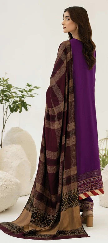 Johra Samama Unsitiched Peach Leather Embroidered 3pc