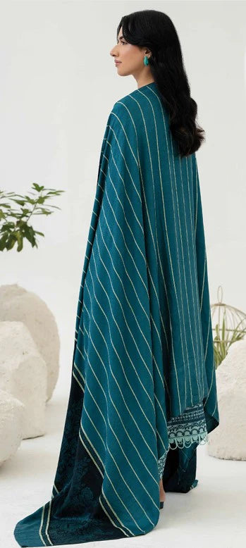 Johra Samama Unsitiched Peach Leather Embroidered 3pc